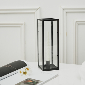 Lanterna da Esterno TRUST Simple-Line, Lampada a Vento in Metallo Alta per Decorazioni Domestiche, Matrimoni, Portacandele - Product Image 1