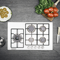 Table de cuisson à gaz multifonction haute puissance 5 brûleurs en acier inoxydable, appareil de cuisine, classe d'efficacité énergétique, allumage électronique, encastrable