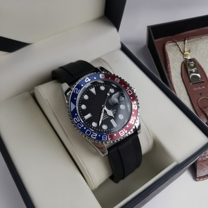 Sang Trọng Thể Thao Người Đàn Ông Của Thạch Anh Đồng Hồ Hợp Kim Trường Hợp Silicone Dây Đeo Không Thấm Nước Đa-Chức Năng Ngày Hiển Thị Kinh Doanh Đồng Hồ Cho Nam Giới - Product Image 6