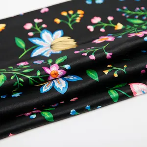 2024, самая модная итальянская дизайнерская Цветочная шелковая атласная ткань с цифровой печатью для шелкового шарфа или платья