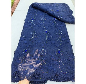 Nouvelle Arrivée Tissu Brodé en Dentelle Blanche 3D Écologique avec Paillettes et Fleurs en Maille pour Robes de Mariée et de Soirée pour Femmes - Product Image 2