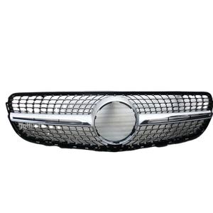 Grille de <span class=keywords><strong>calandre</strong></span> avant en <span class=keywords><strong>diamant</strong></span>, maille argentée et noire pour Mercedes Benz <span class=keywords><strong>Classe</strong></span> GLC W253 X253 GLC43 GLC200 GLC250 GLC300 GLC450 <span class=keywords><strong>AMG</strong></span> - Product Image 1