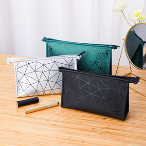 Hot Sale High Quality Waterproof PU Cosmetic Bag with Custom Logo New Style Luxury Makeup Pouch with Zipper - Product Image 3