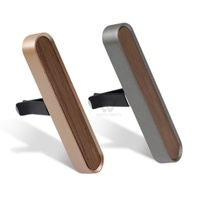 Diffuser penyegar udara mobil, penyebar parfum kayu beraroma warna polos logam mewah - Product Image 5