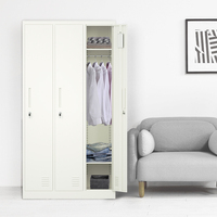 Armoire à casiers en métal à 3 portes avec serrure à clé Armoire de rangement en acier avec options de porte 2/4/6/9/12/15/18/24