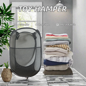 Panier de rangement moderne en maille pliable et réutilisable 46,5x23,5x23,5cm pour la maison, idéal pour les jouets, les vêtements sales et les textiles - Product Image 2