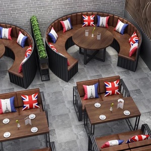 Ensemble de chaises et canapés de restaurant style loft en métal et cuir à prix abordable - Product Image 4