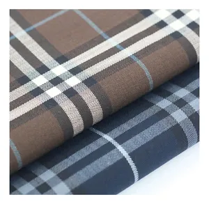Breathable 49.4% bamboo 47% polyester 3.6% spandex Stretch Shirt Fabric Yarn Dyed Twill Check bottoming Uniform Fabric