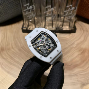 Reloj Automático de Lujo para Hombre, Esqueleto, Cristal de Zafiro de Alta Calidad, Caja de Fibra Resistente, Esfera Abierta, Correa de Goma, Estilo Deportivo - Product Image 1