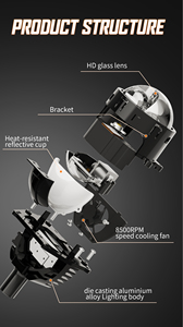 Lentes LED láser individuales de calidad personalizada faros 75W lente de proyector bi LED de alta potencia Luz de coche bombillas de lámpara de 3 pulgadas para coche - Product Image 3