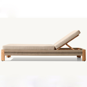 Chaise longue <span class=keywords><strong>de</strong></span> <span class=keywords><strong>jardin</strong></span> en teck pour patio, transat <span class=keywords><strong>de</strong></span> plage, chaise <span class=keywords><strong>de</strong></span> loisirs pour piscine, fauteuil inclinable - Product Image 2