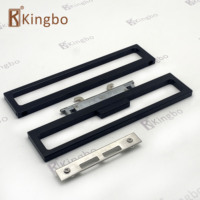 Poignée de porte coulissante à double crochet de couleur noire pour cadre fin en aluminium double vitrage