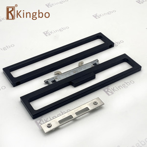 Màu Đen Đôi Móc Trượt Khóa Cho Nhôm Mỏng Khung Đôi Kính Trượt Cửa Phần Cứng Xử Lý - Product Image 3