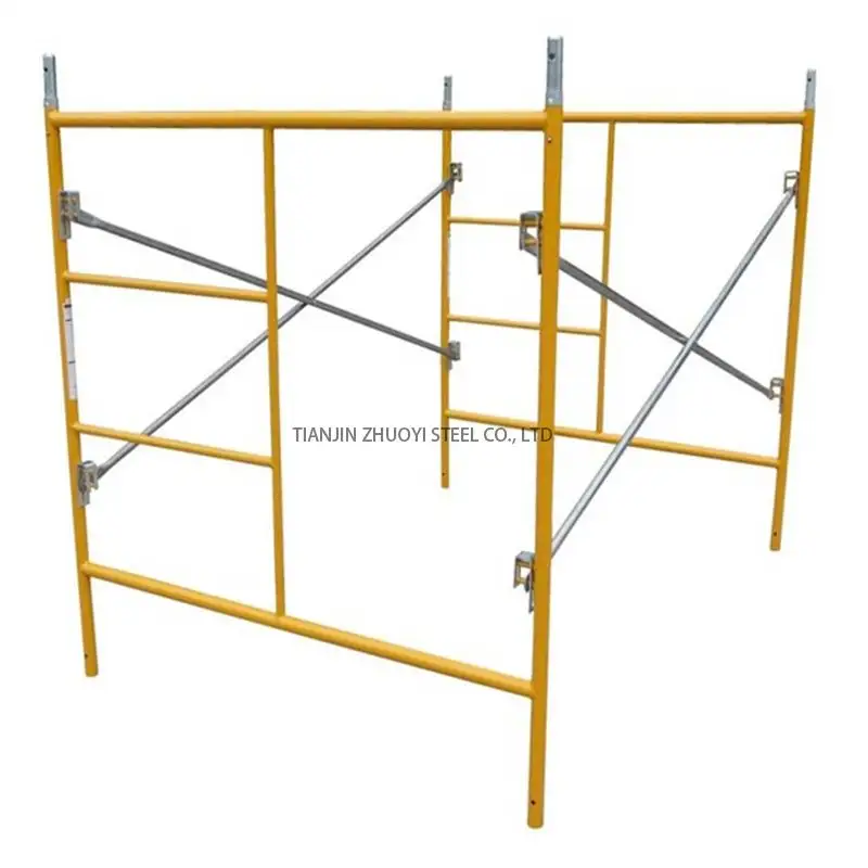 Hot Sale American Painted Q235 Steel Andamios Metal Scaffolding Galvanized Ladder H Door Frame Scaffold System