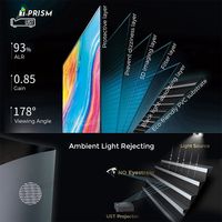 Pantalla de Proyección ALR UST de Marco Fijo con Prisma de 0.85T de 133 Pulgadas y 150 Pulgadas para Proyector de Tiro Ultra Corto XIAOMI FENGMI