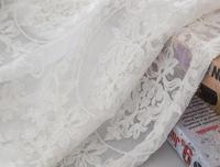 Voile de tulle organza blanc en lin et coton brodé avec motif tissé teint en fil pour garçons et filles - Stock usine M&Y