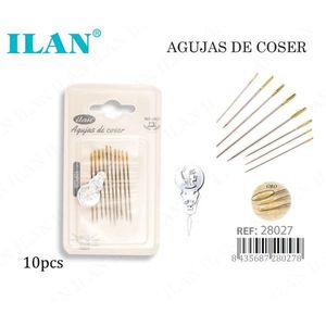 Aghi da cucito Ilan 10 pezzi placcati in oro per cucito a mano - Product Image 1