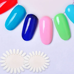 18 Embouts en ABS en forme de roue pour présentation de faux ongles, couleurs naturelles transparentes pour salon de manucure - Product Image 2