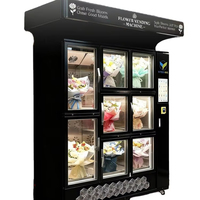 Kiosque de vente de fleurs 24h/24 F28, distributeur automatique intelligent avec lecteur de code, connectivité 4G/5G, support de paiement multiple, pièces de monnaie, acier inoxydable