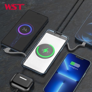Station de recharge portable WST PD 20W 18W avec câble intégré, charge rapide sans fil, batterie externe 10000 mAh - Product Image 4