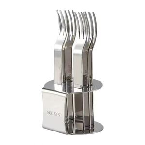 Lot de 6 petites fourchettes à pâtisserie, gâteau, dessert et fruits en acier inoxydable 304 avec support pour mariage - Product Image 1