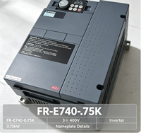 Variateur de fréquence 0,75 kW FR-E740-0.75K triphasé 380 V CA, contrôle vectoriel sans capteur, IP20 pour moteur CE
