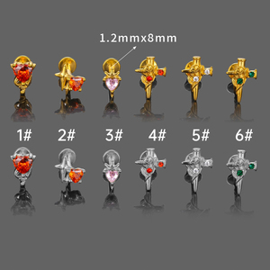 Piercings de Labio de Acero Inoxidable YW con Forma de Corazón y Cruz, Anillo de Tragus, Piercing de Oreja para Mujer y <span class=keywords><strong>Hombre</strong></span>, Joyería Corporal - Product Image 2