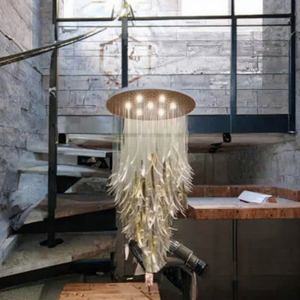 Ban đầu lớn hình chữ nhật nghệ thuật thủy tinh Trần Đèn chùm handmade sang trọng Thiết kế hiện đại chất liệu sắt tùy chỉnh cho khách sạn treo - Product Image 2