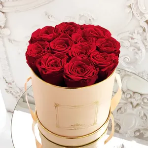 Commercio all'ingrosso personalizza la scatola di fiori con logo per il matrimonio di san valentino scatole di fiori di rose di alta qualità scatola di imballaggio di fiori di lusso