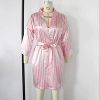 Peignoir sexy en polyester rayé pour femme, collection printemps