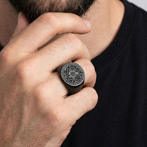 Bague Chevalière Personnalisée en Acier Inoxydable 316L Plaqué Or PVD 14k 18k pour Hommes, Vente en Gros, Anti-ternissement - Product Image 3