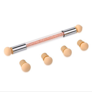 Kit de 4 pinceaux à ongles avec manche diamanté, double embout, pour le nail art ombré et le gel - Product Image 5