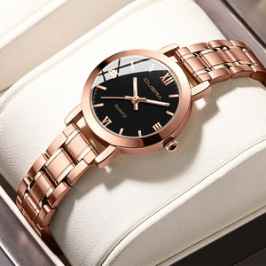 Cuena 6020 Simples Pequeno Dial Mulheres Branco Relógios Vida Impermeável Aço Inoxidável Strap Mãos Luminosas Rose Gold Girl Relógio De Pulso - Product Image 1