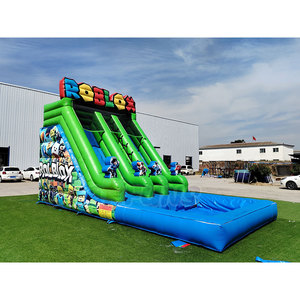 Tobogán Acuático Inflable Personalizado <span class=keywords><strong>de</strong></span> <span class=keywords><strong>Roblox</strong></span> con Piscina, Tobogán Inflable Grande <span class=keywords><strong>de</strong></span> Doble Carril para Niños y Adultos - Product Image 1