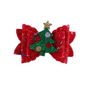 Barrettes à cheveux scintillantes pour enfants, barrettes à cheveux de Noël Père Noël pour filles, fête - Product Image 3