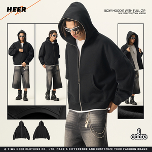 Nuova <span class=keywords><strong>Felpa</strong></span> Autunno Inverno <span class=keywords><strong>Nera</strong></span> con Spalle Scese, Personalizzabile all'Ingrosso, <span class=keywords><strong>Felpa</strong></span> con <span class=keywords><strong>Zip</strong></span> Intera in Pile per <span class=keywords><strong>Uomo</strong></span> - Product Image 2