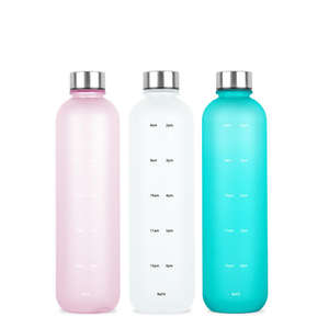 32 Oz Frosted Plastic Sports <b>Water</b> <b>Bottle</b> <b>With</b> <b>Time</b> Marker Portable And Durable Factory Direct Sale Drinkware Made In Vietnam - Product Image 5