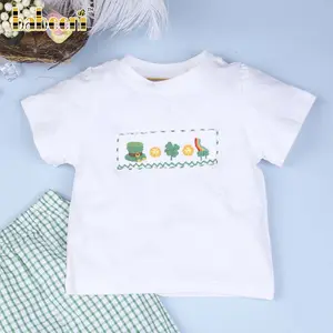St Patrick's Signature Casual Smocked Short Sleeve Boy Set 3D 100% de manga corta - Product Image 1