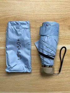Parapluie de poche pliable Woqing 5 sections, anti-UV, mignon, manuel, design minimaliste, 6 panneaux, en alliage d'aluminium, tout-en-un, idéal pour les cadeaux promotionnels - Product Image 4