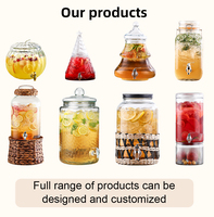 Grand distributeur de boissons commercial de 4L avec infuseur de fruits pour la famille et les fêtes Boissons en verre