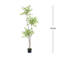 Plante artificielle en plastique Nandina Domestica en pot, décoration intérieure pour la maison, le bureau, le jardin, faux arbres, plantes artificielles