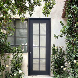 Porte d'entrée élégante en fer forgé à la main, simple, avec motifs sculptés, pour maison ou bureau, sécurisée, résistante à la rouille, artisanat de qualité. - Product Image 1