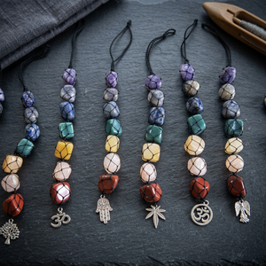Piedras Preciosas Naturales de los Siete Chakras Pulimentadas a Mano, Cambyart, Colgante para Coche o Hogar, Cristales Feng Shui, Buena Suerte, Yoga, Meditación - Product Image 2