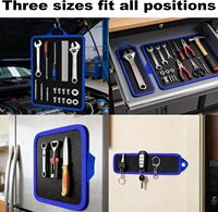Tapis magnétique flexible pour outils 12,8''x9,5'' avec poignée télescopique antidérapante pour mécaniciens, garage, atelier, réparation automobile (Bleu)