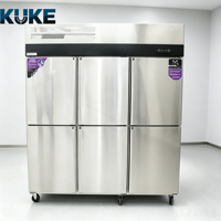 Réfrigérateur à double température à quatre portes avec modes de refroidissement direct et par air