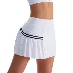 Summer Women's Striped Yoga Shorts Quick-Dry Breathable Anti-Slip Tennis Skirts Short Skirt For Adults