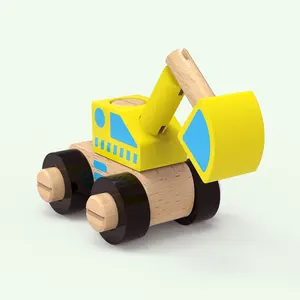 Brinquedos Educativos De Madeira Carro De Engenharia Brinquedo De Escavadeira De Madeira Brinquedo Carro De Madeira Para Crianças