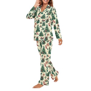 Vente flash : <span class=keywords><strong>pyjamas</strong></span> haut de gamme pour jeunes hommes, imprimés de Noël, 100% polyester, utilisables toute l'année, vêtements de maison personnalisés pour femmes - Product Image 4