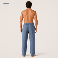 Pantalon en lin personnalisé pour homme, avec cordon de serrage, taille élastique, coupe décontractée, léger, pantalon de détente, OEM