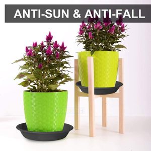 Ensemble de 6 soucoupes modernes en plastique chromé pour plantes, base de 4,5 po, plateau de récupération d'eau pour plantes en pot d'intérieur/extérieur de 4 à 12 po de diamètre - Product Image 6